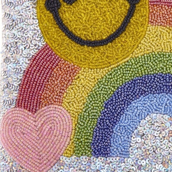 Rare - St. Xavier Social Icons  Rainbow Sequin Beaded convertible Clutch - Picture 5 of 5